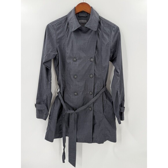 VINTAGE Horny Toad 100% Charcoal Gray 100% Nylon Trench Coat Size XSMALL EUC - Picture 3 of 12